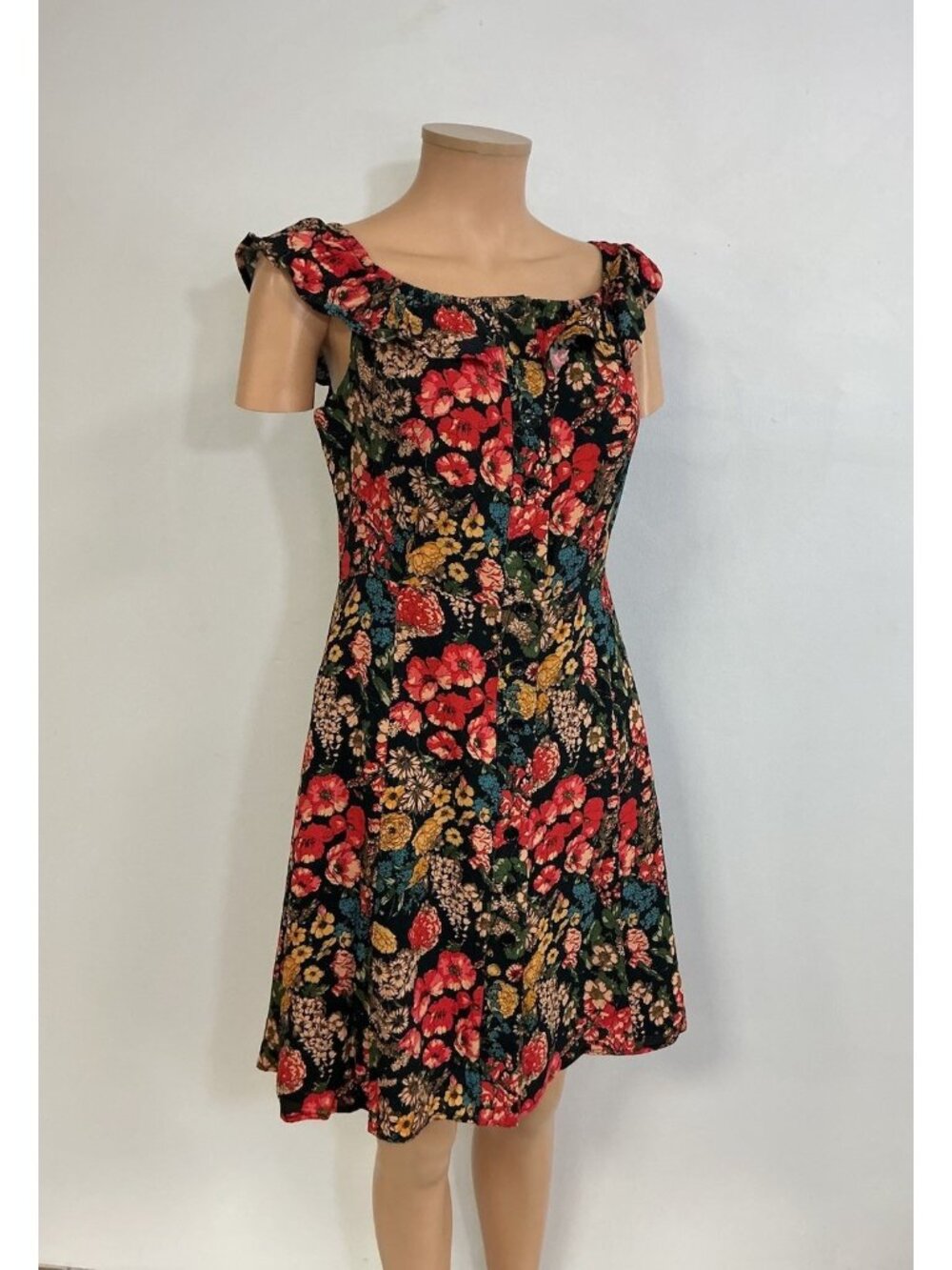 Annie 50 Floral Babydoll Dress Smocked Womens Large Made In Canada